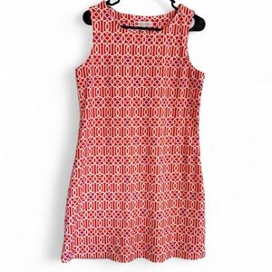 Jude Connally Vibrant Red and White Geometric Dress